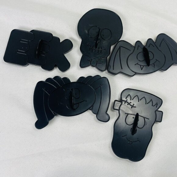 5 Wilton Halloween Cookie Imprint Cutters Black Batt Frankin Spider Eek Vintage - Picture 8 of 8